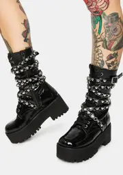 [Sugar Thrillz] Heart Stealer Strapped Combat Boots