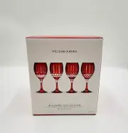Williams Sonoma Wilshire Cut Wine Glasses Red Set of 4 New SOLD OUT