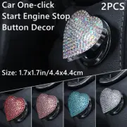 2X Rhinestone Car One-click Start Engine Stop Button Sticker Interior Decor