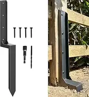 ARKSOLDIER Thickened Fence Post Repair Kit, Steel Fence Post Stakes, Anchor Ground Spike for Fix Broken 4x4/6x6 Wooden Fence Post Support (1 Pack/Black)