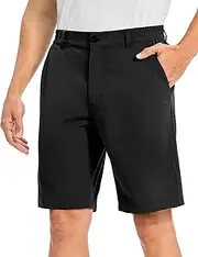 [TBMPOY] Men's Golf Shorts 10" Quick Dry Lightweight Stretch Dress for Flat Front Work Casual Hiking Shorts with 4 Pockets