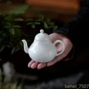 Chinese White Porcelain Teapot Handmade Samll Sketch Pot Ceramic Single Kettle