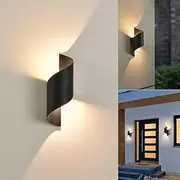 LED Wall Light Indoor/Outdoor 10 W Outdoor Light Wall Lamp IP65 Waterproof Outdoor Wall Light 3000 K Warm White Wall Lighting Modern Up Down Decorative Wall Lights for Garden, Balcony, Living Room,