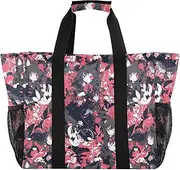 [sanluoli] Totes Foldable Beach Totes Bags Sandproof with Handles Tote Bag For Car, Red and Black Cartoon Doll, 1 size