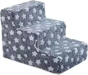 JISADER Dog Stair Pet Stairs Soft Non Slip Pet Steps Dog Step for Puppy Small Dogs & Cats, Blue, L