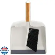 SUBEKYU Dustpan and Brush Set with Bamboo Handle, Hand Mini Broom and Dustpan