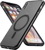 Tigowos Translucent Magnetic Phone Case for iPhone Xs Max with MagSafe Wireless Charging Anti-Yellow Anti-Fingerprint Shockproof Protective Case for iPhone Xs Max(6.5")， Black