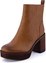 [CUSHIONAIRE] Women's Festival platform block heel boot +Memory Foam, Wide Widths Available