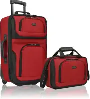 Rio Rugged Fabric Expandable Carry-On Luggage Set, Red, 2 Wheel, Rio Lightweight