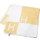 HERMES Paris Cotton Beach Towel Bath Mat Towel Orange Yellow White 120×95cm