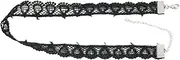 [Decentraland] 1 PCS 32 CM Thick Black Lace Choker Necklace Gargantillas De mujer Elegantes Collar Fashion Gothic Necklaces Retro Classic Sexy Vampire Witch Accessories 90s Jewelry For Women, Faux Leather, No