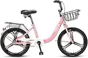 20-Inch Student School Bike, Suitable for 130-160Cm, Single-Speed Retro Chain Bike, for Shopping at Work