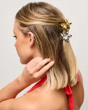 [Karyn In LA] Karyn In LA Girls' Baby Frangipani Hair Claw Clip Pack in Silver/Gold One Size Silver/Gold