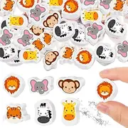 Chivao 72 Pcs Cute Zoo Animals Erasers Back to School Gifts for Kids Animal Pencil Top Erasers Mini Kawaii Character Eraser for Classroom Activities Rewards Game Prizes Birthday Party, 6 Styles