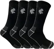 [AFL] Carlton Blues Work Socks - Heavy Duty Reinforced Heel & Toe Boot Socks, Black 4 pairs (7-11)