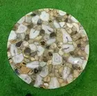 Natural Round Agate Coffee Table Countertop Exclusive Stone Handmade Arts Decor