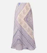 [Zimmermann] Zimmermann Lucky printed linen skirt AU 8 purple