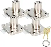 4 Sets Cam Lock Security Cabinet Locks Iron Drawer Lock with Key Universal for Cupboard Mailbox Home Office Furniture, 42 * 35mm