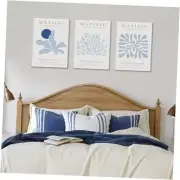Framed Posters Canvas Wall Art Set of 3 - Coastal Aesthetic Wall 16×24×3 Blue