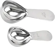 KOCKSHION Set of 2 Measuring Spoons Stainless Steel for Coffee Sugar Milk Powder