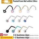 12PCS Nose Studs Ring Opal Gem Surgical Steel Ear Piercing Jewellery Set
