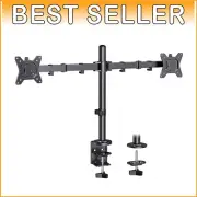 Heavy-Duty Dual Monitor Desk Mount for 13"–34" Monitors - Fully Adjustable