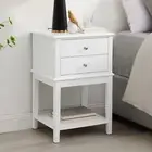 Chloe 2 Drawer Side Table - White