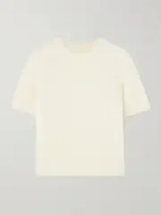 [DÔEN] DÔEN - Hearst Cropped Alpaca-blend Sweater - Off-white - large large Off-white
