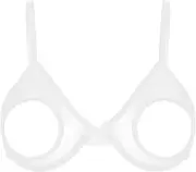 [Vxuxlje] Women's Sheer Mesh Cupless Bra Lingeie Top Hollow Out Underwired Push Up Unlined Brassiere