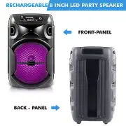 Portable 1000 watts Bluetooth Speaker (8 Inch) with Woofer & Tweeter