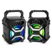 Bluetooth Speaker Mini Portable AUX SD/TF TWS Function Party Lights (pack of 2).