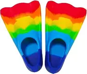Kids Flippers | Soft Silicone Training Fins, Rainbow Toddler Swim Flippers | Comfortable Kids Snorkel Fins Short Youth Swim Fin for Children Boys Girls Lap Swimming