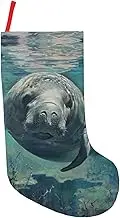 YANYU Crazy Save Manatee Print 18in Christmas Stocking Xmas Tree Stocking Christmas Decor Party Gift Stocking