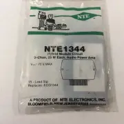 (1) NTE NTE1344 Integrated Circuit 2 Channel 25W min. AF Power Amplifier