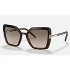 Prada PR 09WS 05M3D0 Brown Plastic Butterfly Sunglasses Brown Gradient Lens