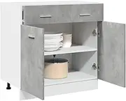 Drawer Bottom Cabinet Concrete Grey 80x46x81.5 cm Ample Storage Durable Material