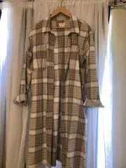 Brixton Flannel Ashby Duster Woman’s Size Small Whitecap