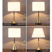 Desk Lamp Home Linen Lampshade Reading Table Night Light without Bulb EU Plug