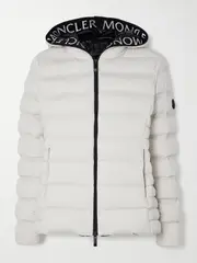 [Moncler] Moncler - Appliquéd Webbing-trimmed Quilted Shell Down Jacket - White - 2 2 White