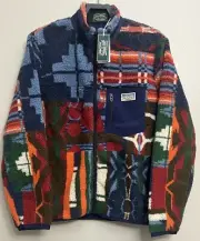 Polo Country Ralph Lauren Aztec Patchwork Pile Fleece Jacket Size Medium M New