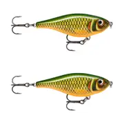 2x Rapala 8cm X Rap Twitchin' Shad Slow Sinking Glidebait Lures - Scaled Roach
