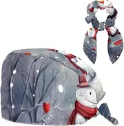 [YTYVAGT] Scrub Caps Women,Scrub Hats Suitable for Women,Christmas Snowmen Snowflakes