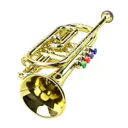 Golden Coated ABS Children Preschool Music Toy Gift Wind Instrument Gold Trumpet