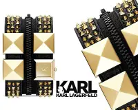 在飛比找Yahoo!奇摩拍賣優惠-KARL LAGERFELD卡爾·拉格斐Karl Zip(黑