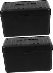 KALLORY 1 Set Index Card Holder Storage Box Containers with Locking Lid for Secure Note Card Organization Efficient Desktop Storage for Home and Office