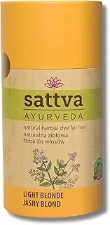 Natural Hair Colour in Light Blonde - Double Portion of Sattva Ayurveda: Henna Hair Colour Blonde for Allergy Sufferers, Organic Plant Hair Colour for Natural Hair Colour, Blonde Hair Colour, Volume