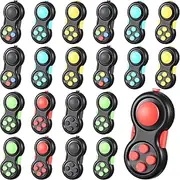 24 Pcs Fidget Pad Classic Retro Controller Game Pad Fidgets Controller Handheld Fidget Controller Sensory Educational Toy Controller for Relieving Stress ADHD ADD OCD Autism Anxiety (Solid Style)