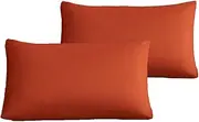 CLOTHKNOW Rust Standard Pillowcases Burnt Orange Pillow Shams Terracotta Pillowcases Queen Caramel Pillow Shams Orange Standard Set of 2 Queen Pillow Cover 2 Pack