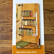 ClosetMaid Adjustable 3 Shelf Spice Rack Organizer for Cabinet/Wall Mount, White