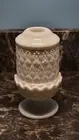Vintage Fenton Fairy Lamp Olde Virginia Cut And Block Milk Glass Candle Holder